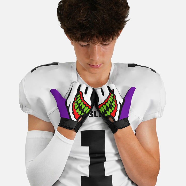 Green Grin II Sticky Football Receiver Gloves