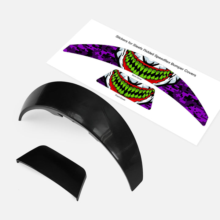 Green Grin Riddell Speedflex Front and Back Bumper Sticker Kit