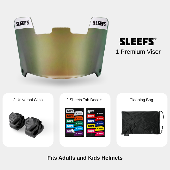 Green Metallic Gold Helmet Eye-Shield Visor