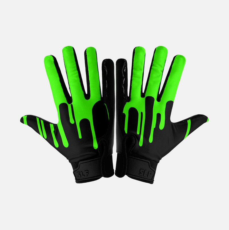 Slime Green Sticky Kids Football Receiver Gloves