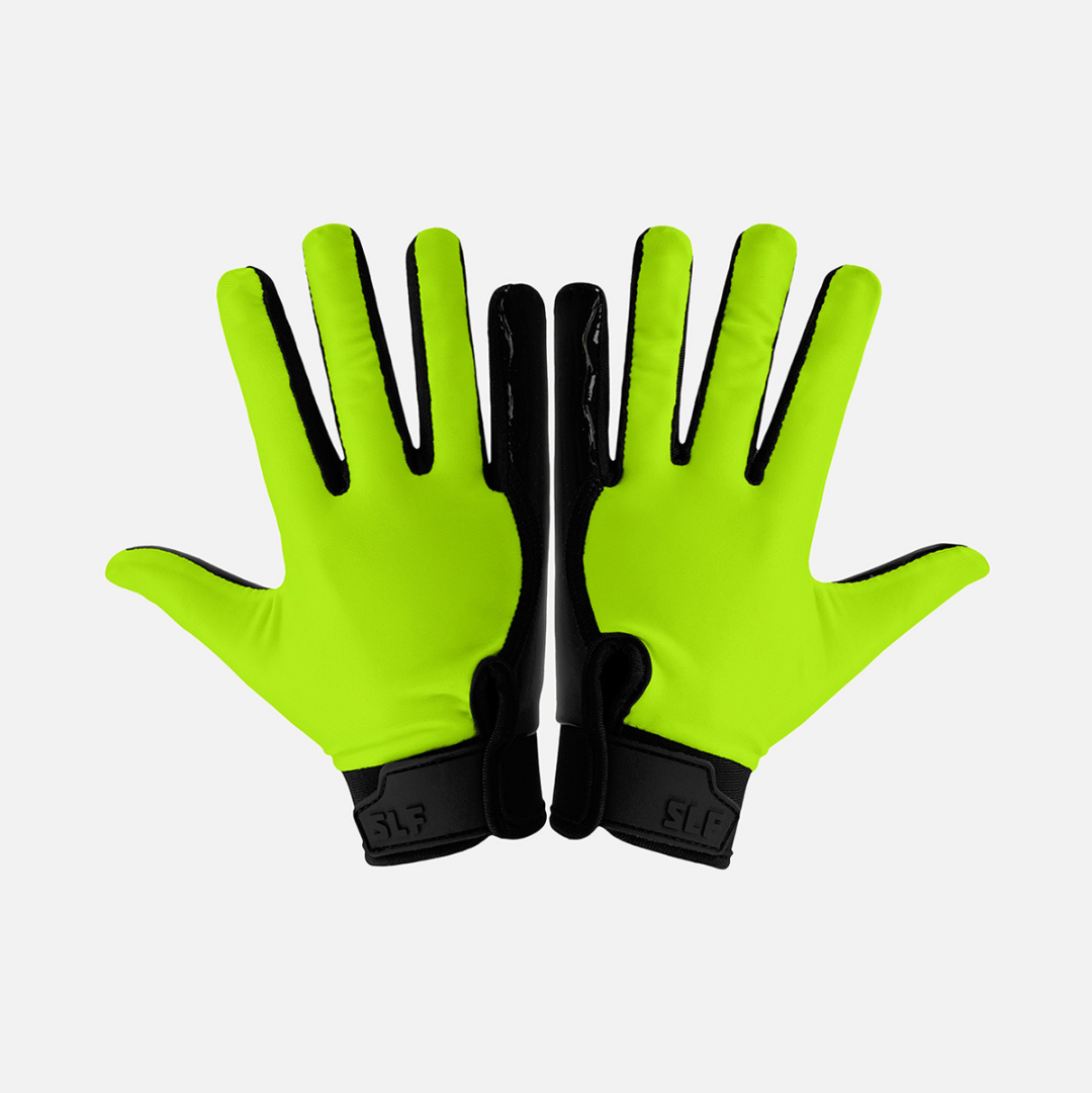 Hot Green Sticky Kids Football Receiver Gloves