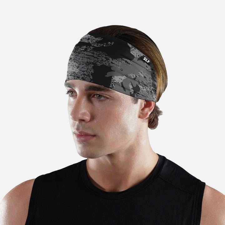 Grunge Gray Camo Headband