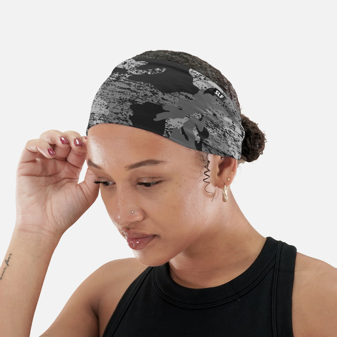 Grunge Gray Camo Headband