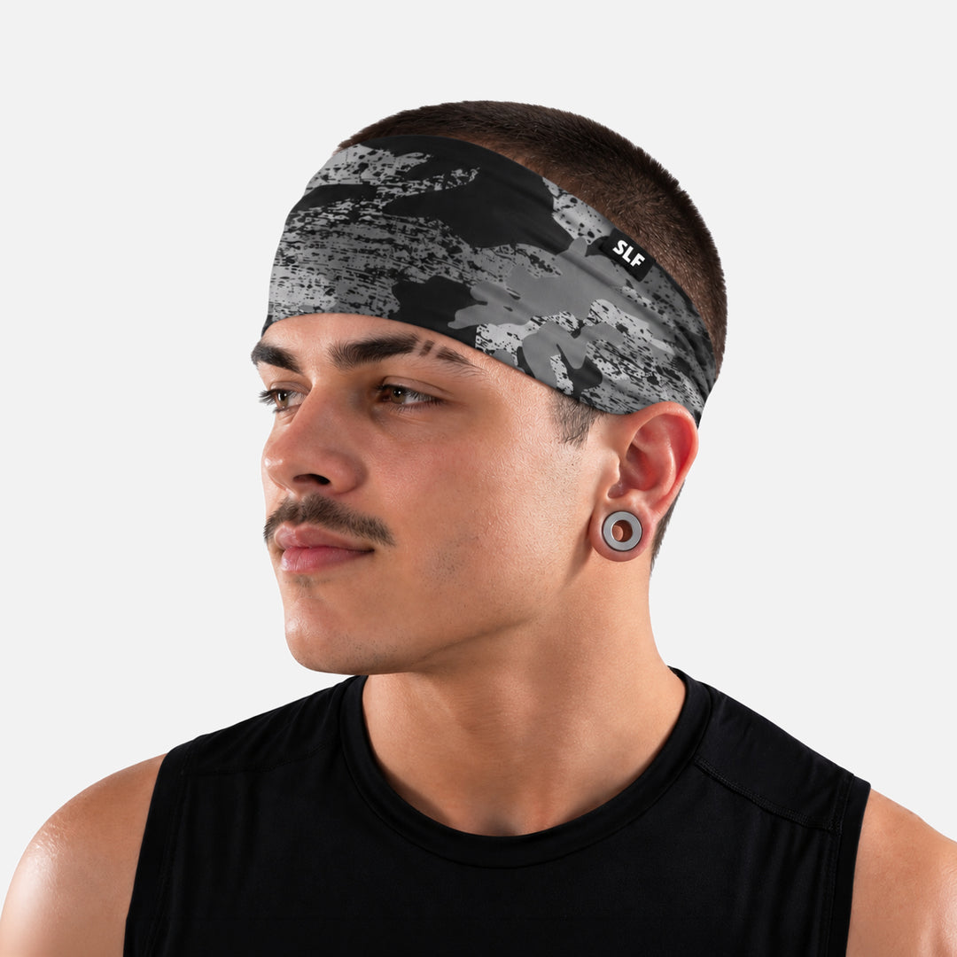 Grunge Gray Camo Headband