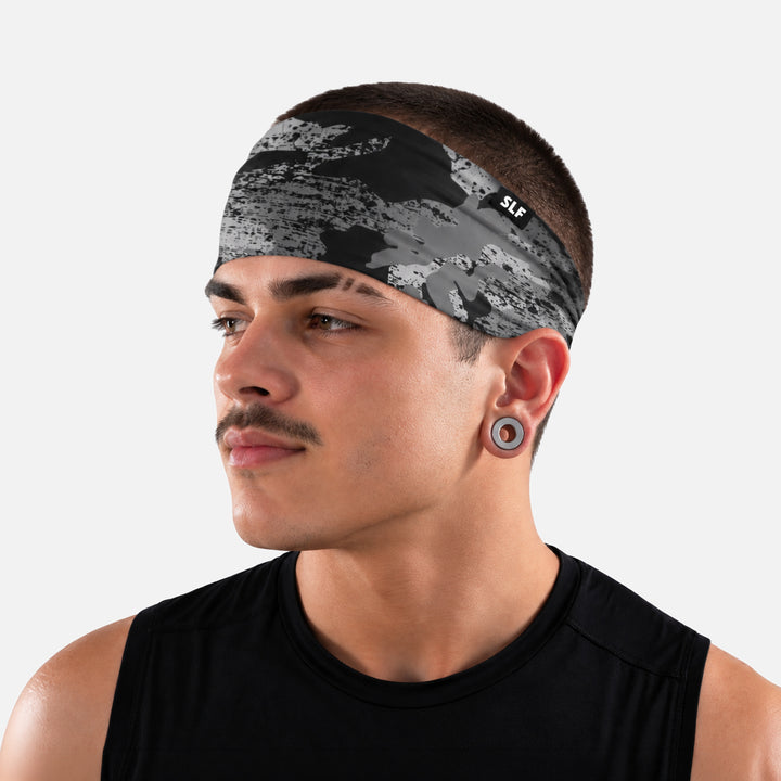 Grunge Gray Camo Headband