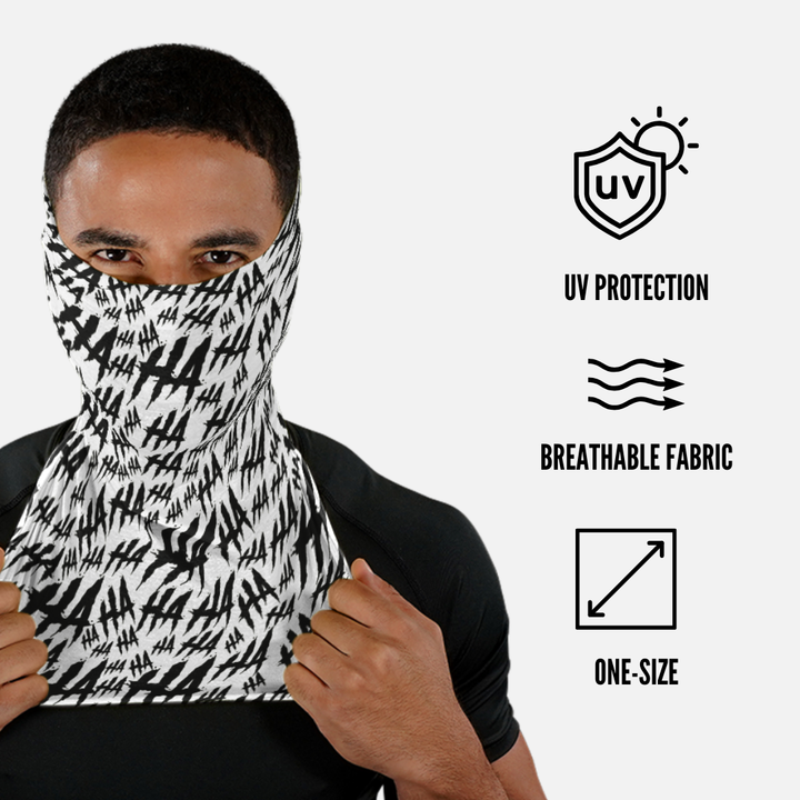 Ha Ha Ha White Neck Gaiter