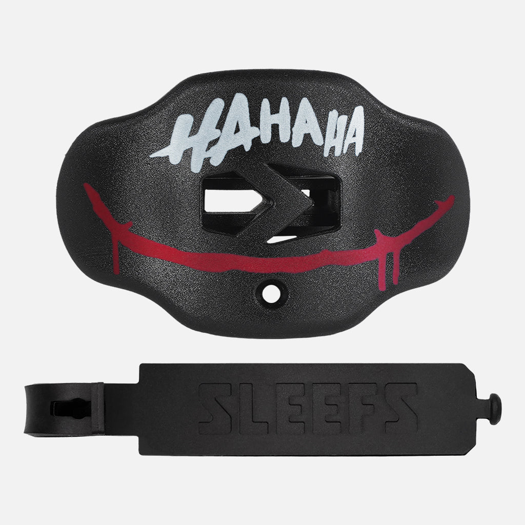 Ha Ha Ha Red Smile Black Soft Football Mouthguard