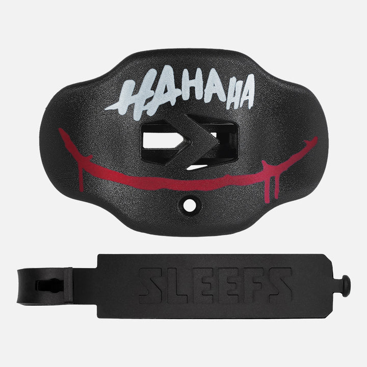 Ha Ha Ha Red Smile Black Soft Football Mouthguard