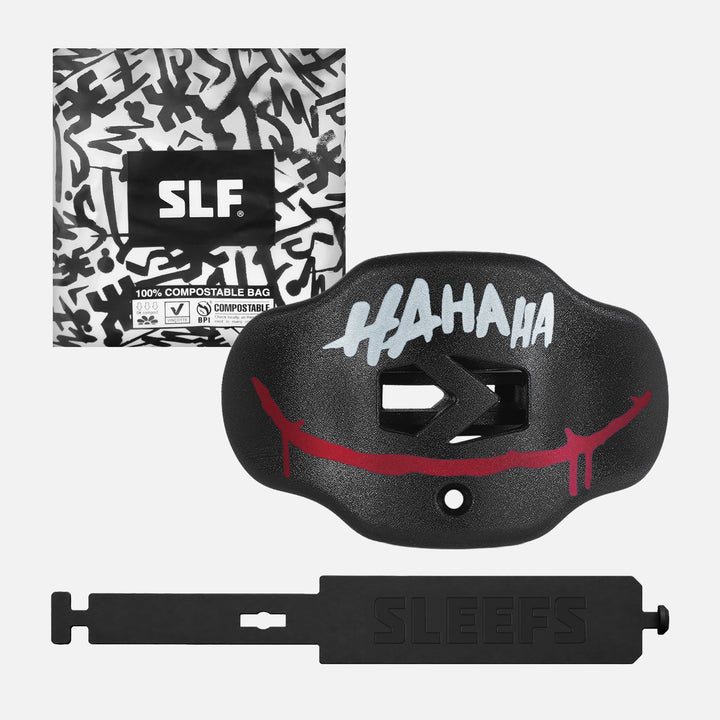 Ha Ha Ha Red Smile Black Soft Football Mouthguard