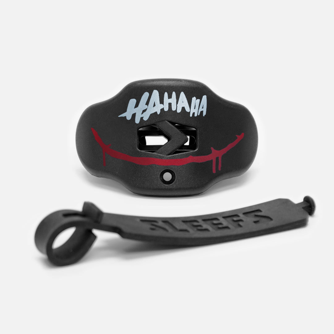 Ha Ha Ha Red Smile Black Soft Football Mouthguard