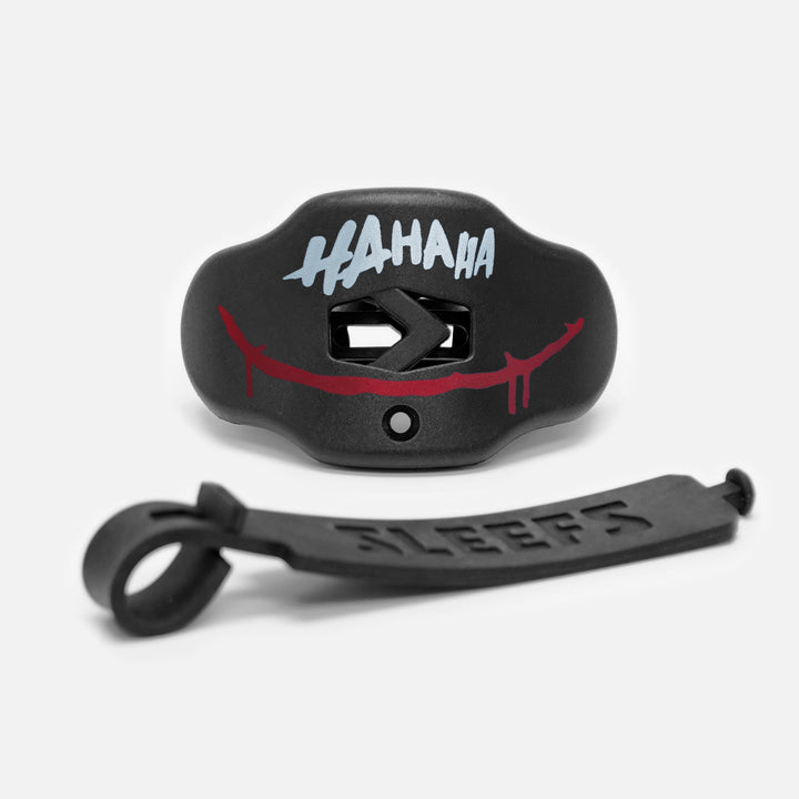 Ha Ha Ha Red Smile Black Soft Football Mouthguard