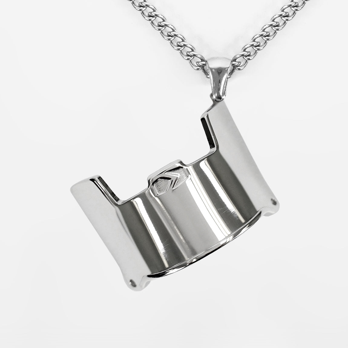 Helmet Visor Pendant with Chain Necklace - Stainless Steel