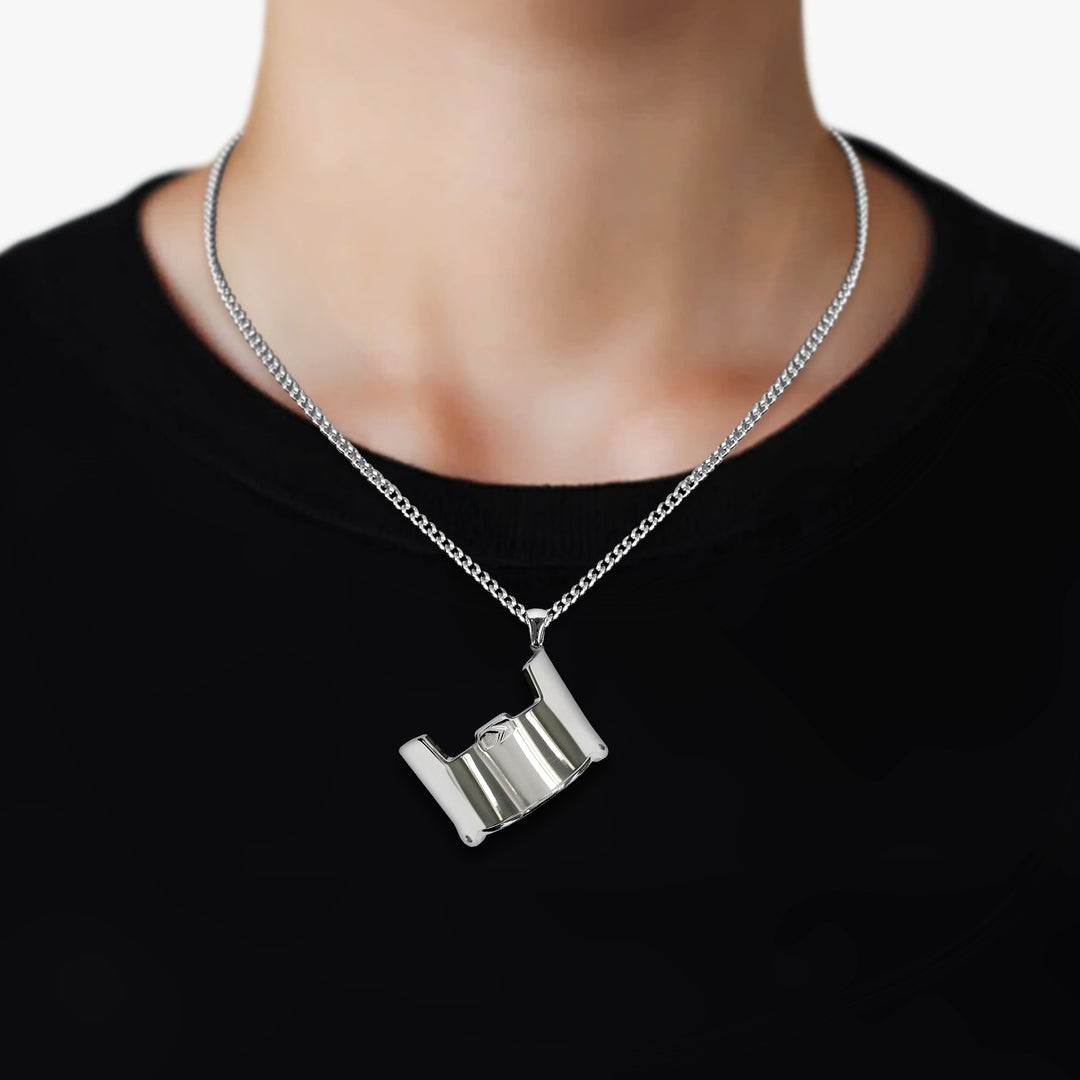 Helmet Visor Pendant with Chain Kids Necklace - Stainless Steel