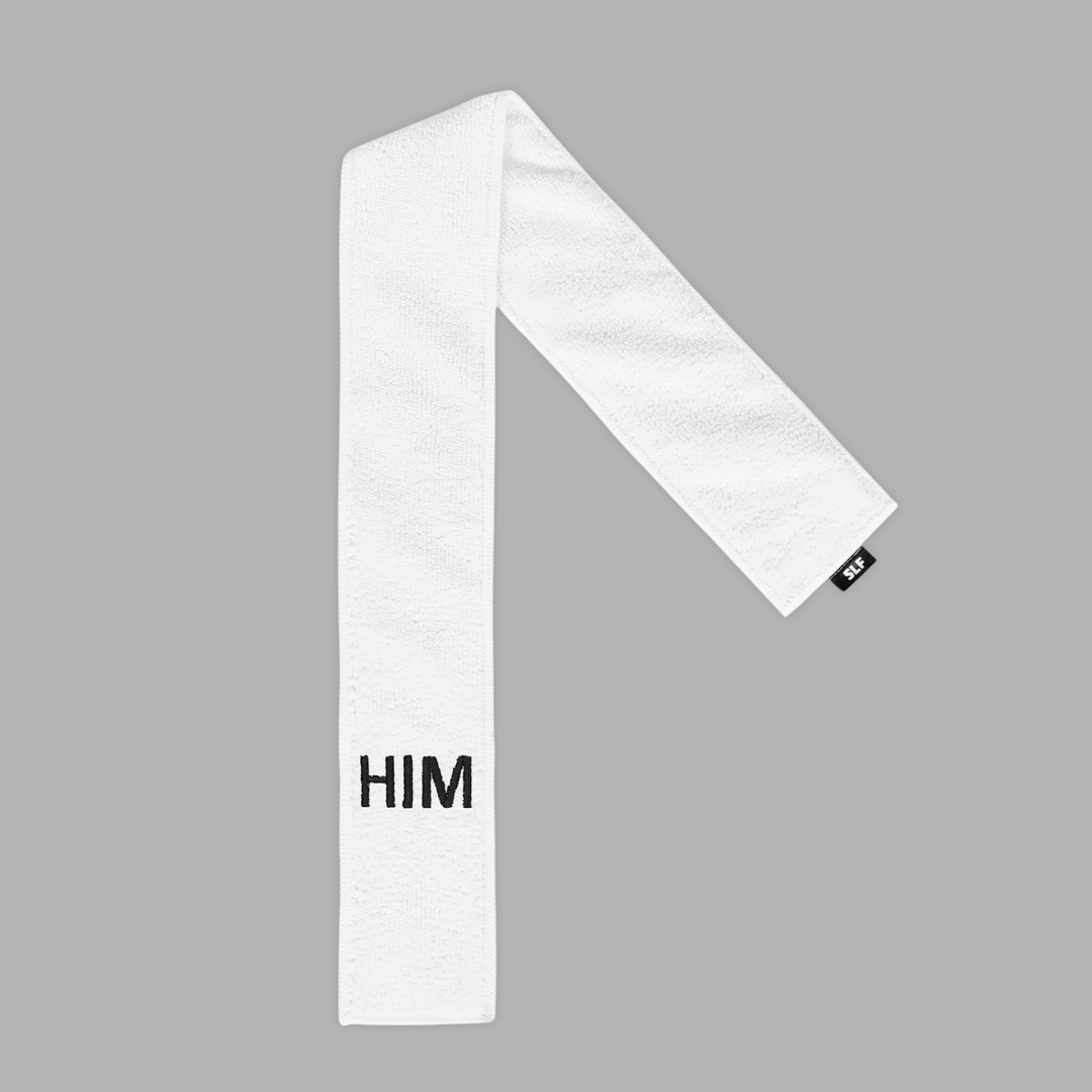 Him White Thin Football Towel