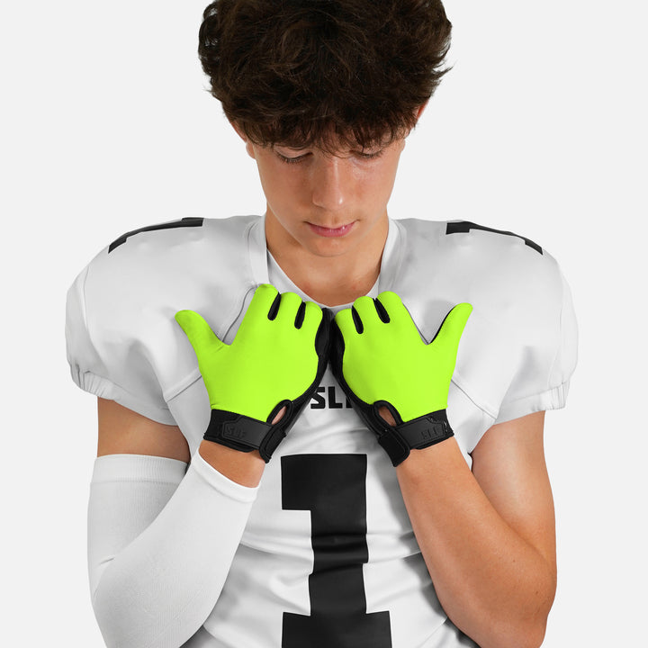 Hot Green Sticky Football Receiver Gloves