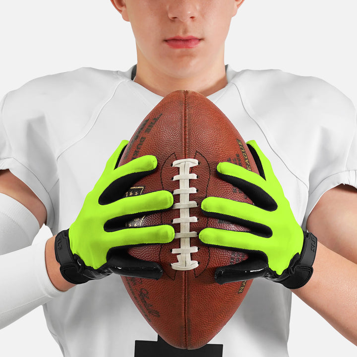 Hot Green Sticky Football Receiver Gloves