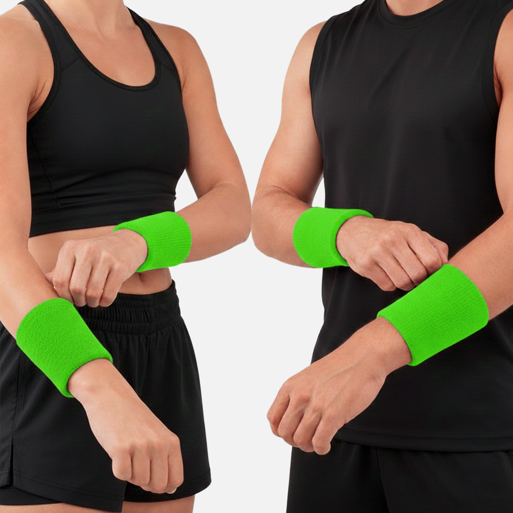 Hot Green Drip Wristbands (Pair)