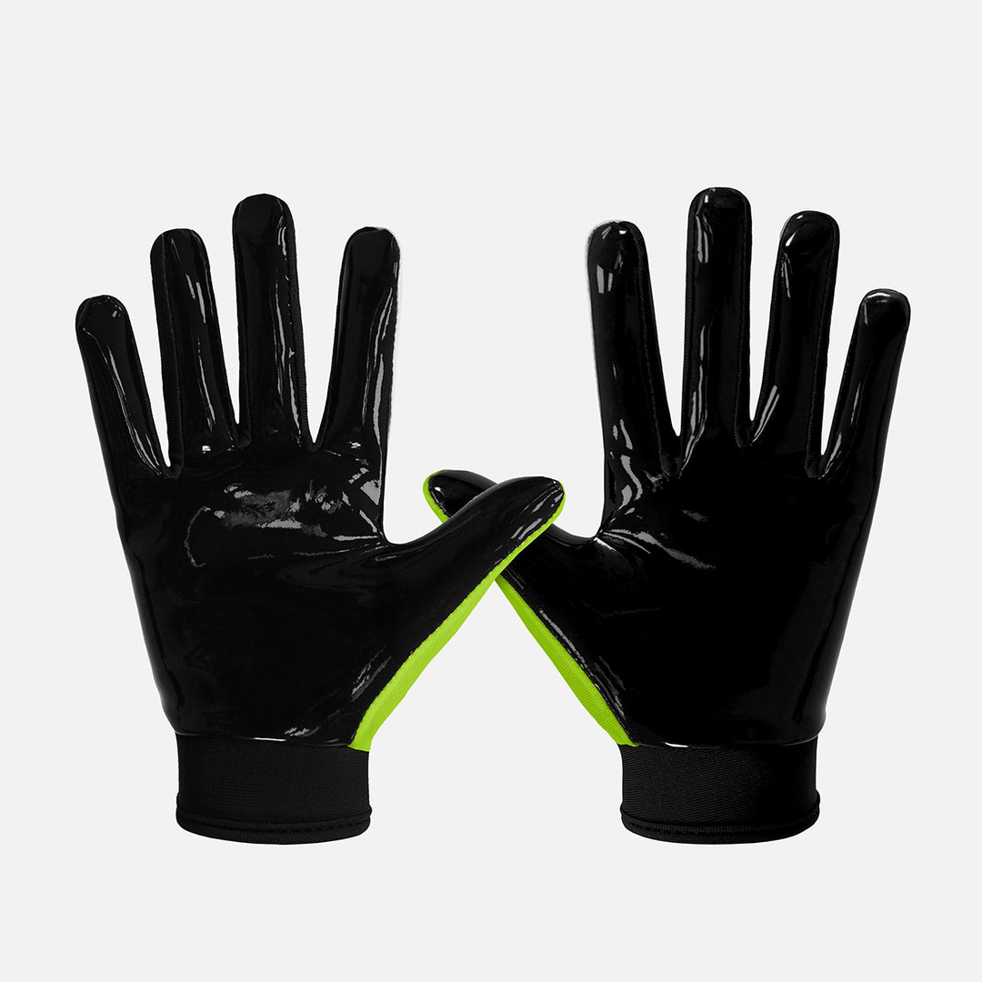 Hot Green Sticky Kids Football Receiver Gloves