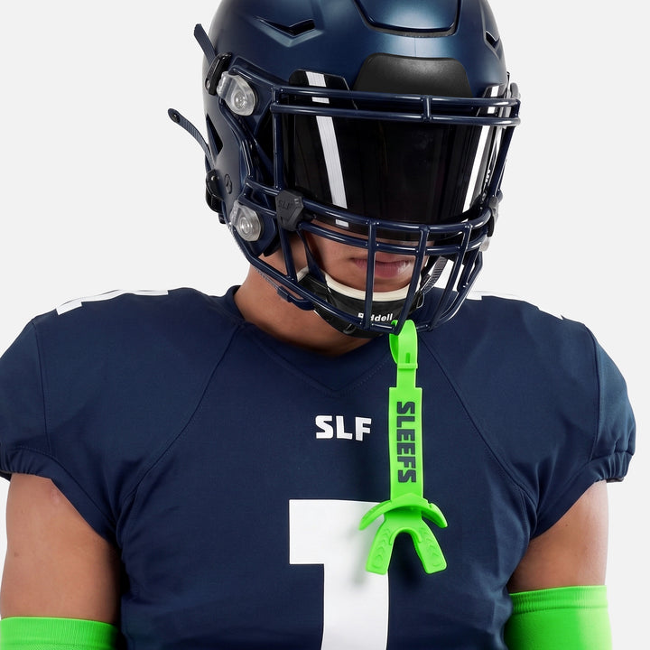 Hot Green X Football Mouthguard with Logo