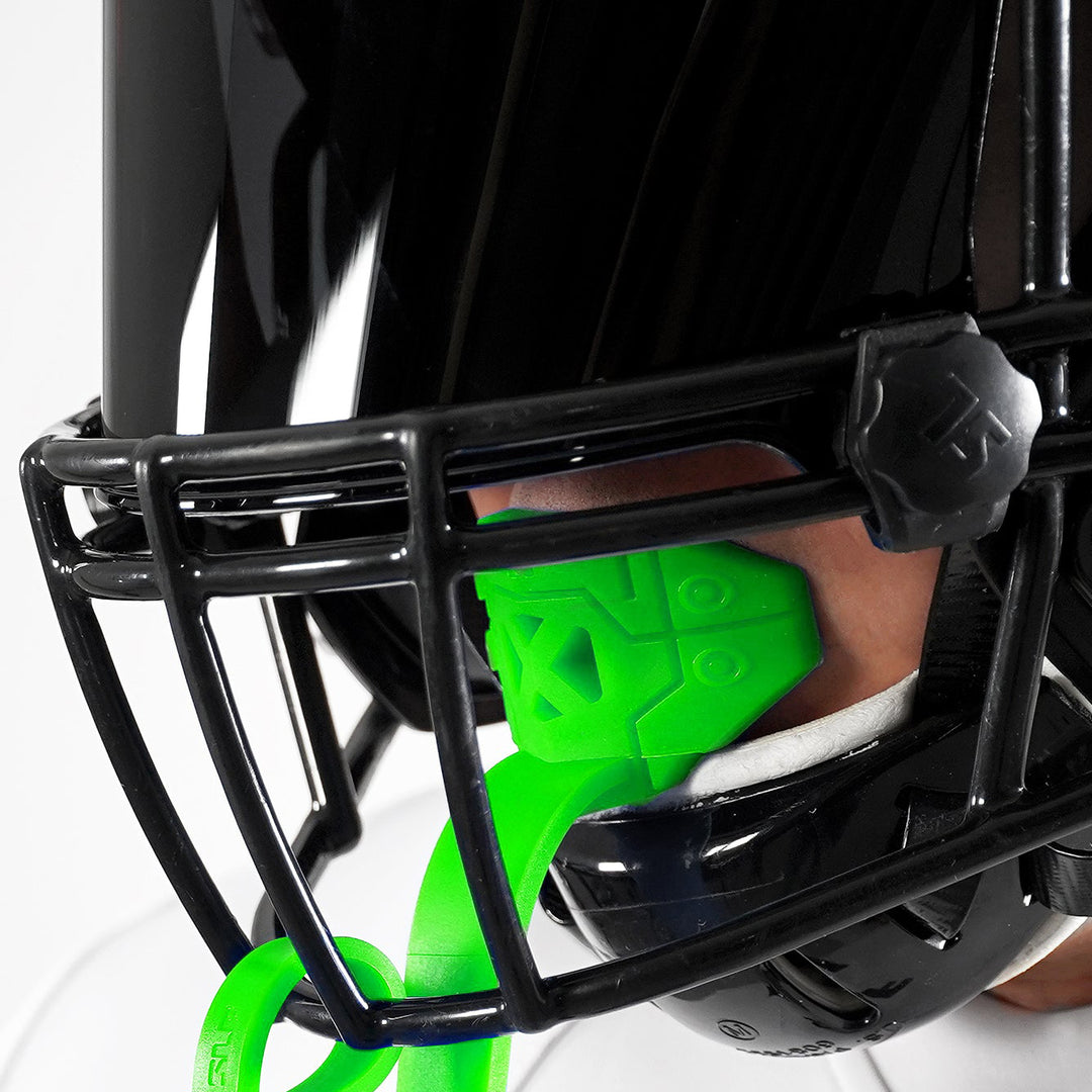 Hot Green X Football Mouthguard with Logo