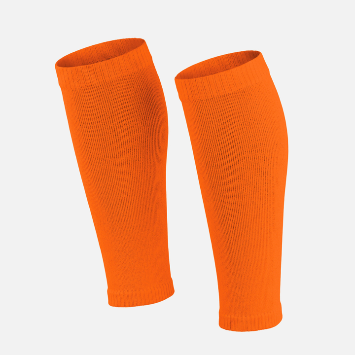 Hot Orange Knitted Compression Calf Sleeves