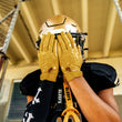 Hue Gold Sticky Football Receiver Gloves