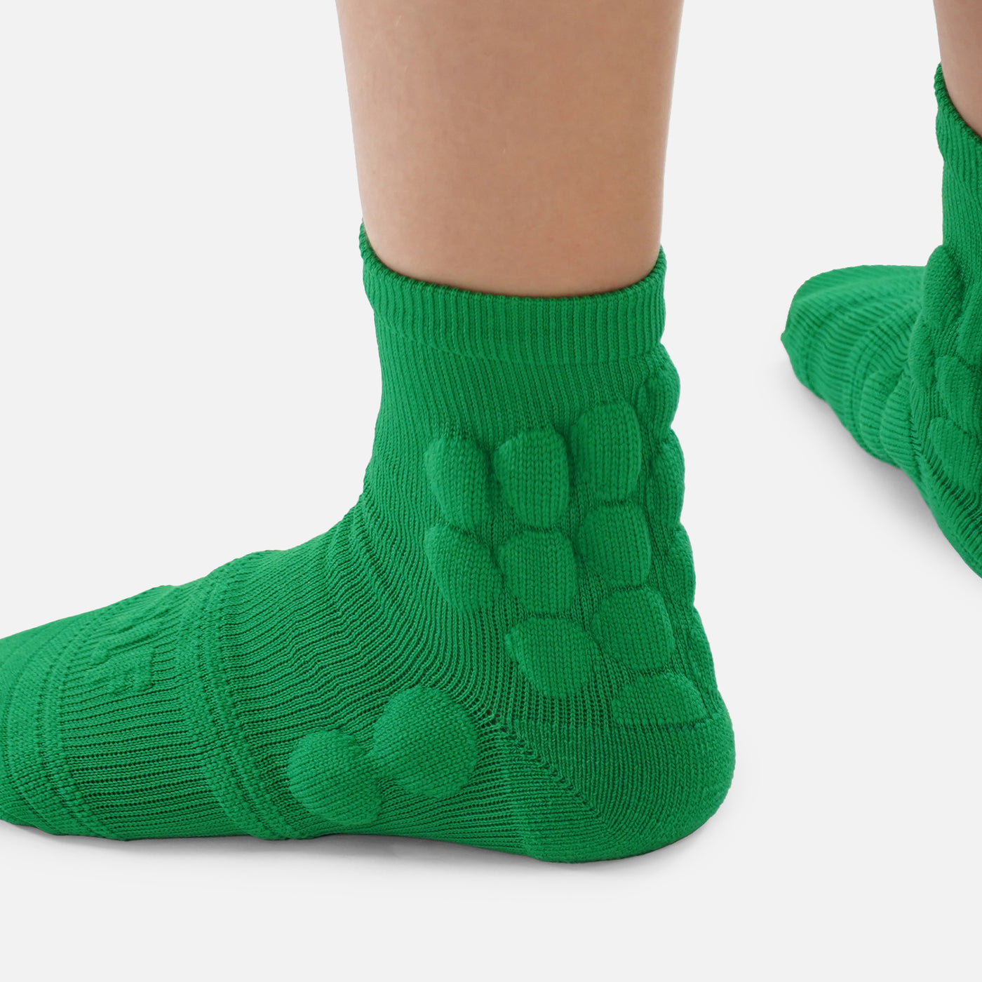 Hue Green Football Padded Short Kids Socks