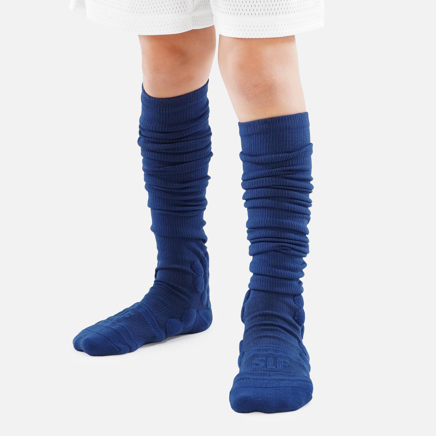 Hue Navy Football Padded Long Kids Socks