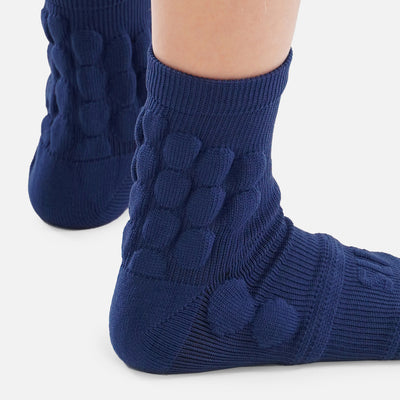 Hue Navy Football Padded Short Kids Socks