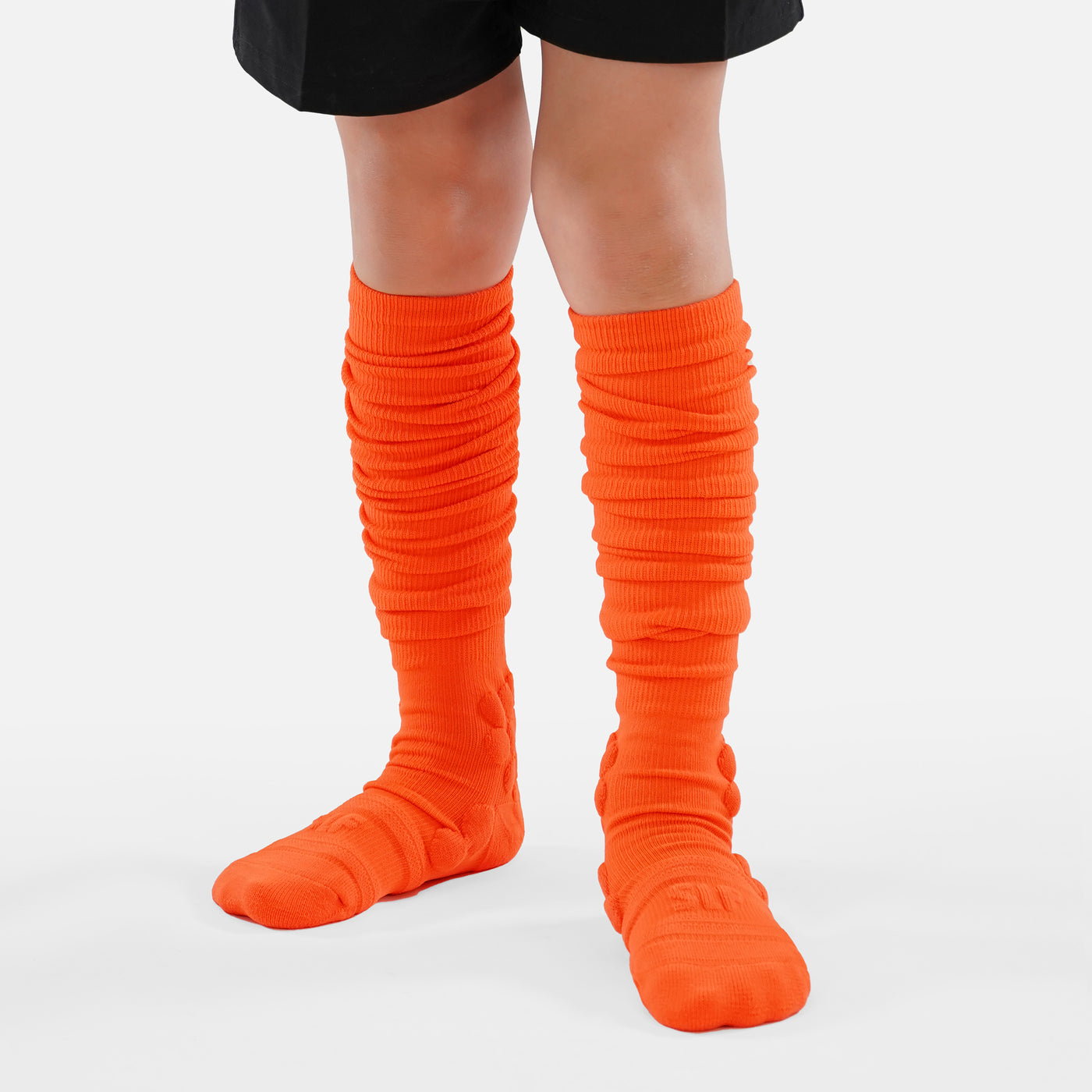 Hue Orange Football Padded Long Kids Socks