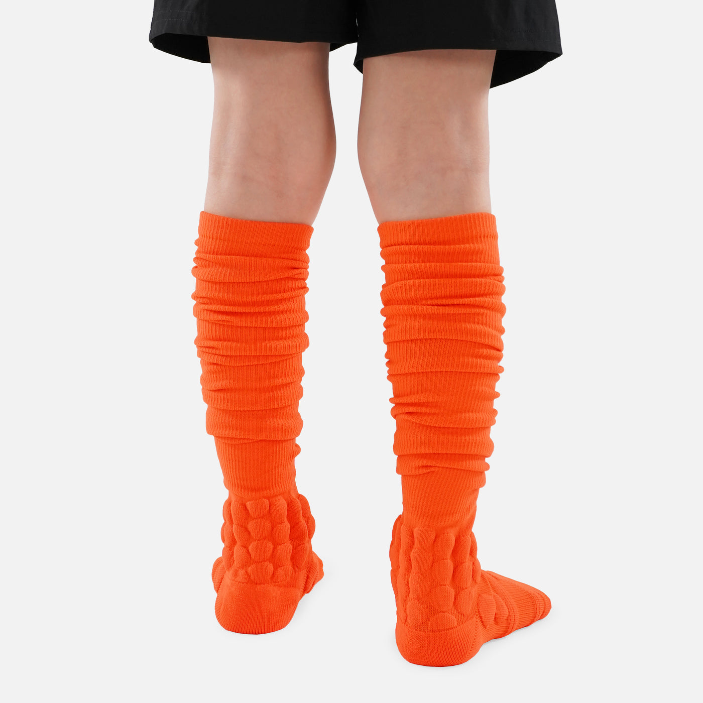 Hue Orange Football Padded Long Kids Socks