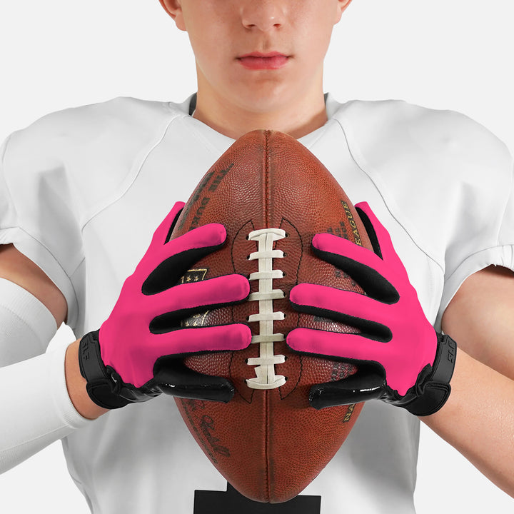 Pink Black Sticky Football Receiver Gloves
