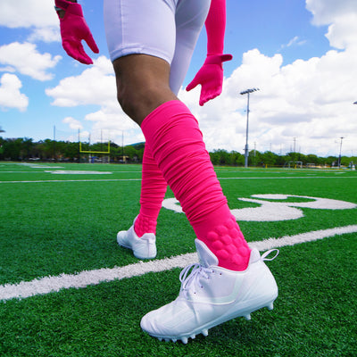 Hue Pink Football Padded Long Socks