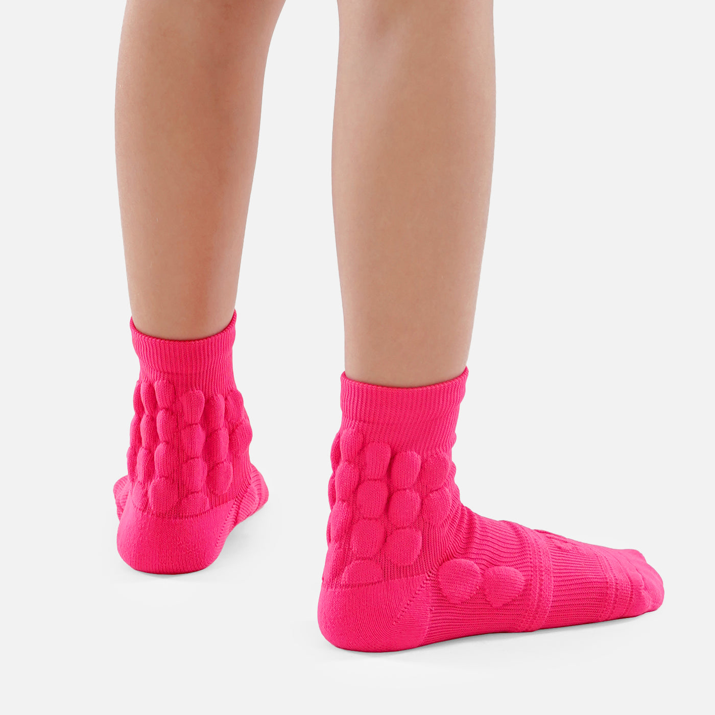 Hue Pink Football Padded Short Kids Socks
