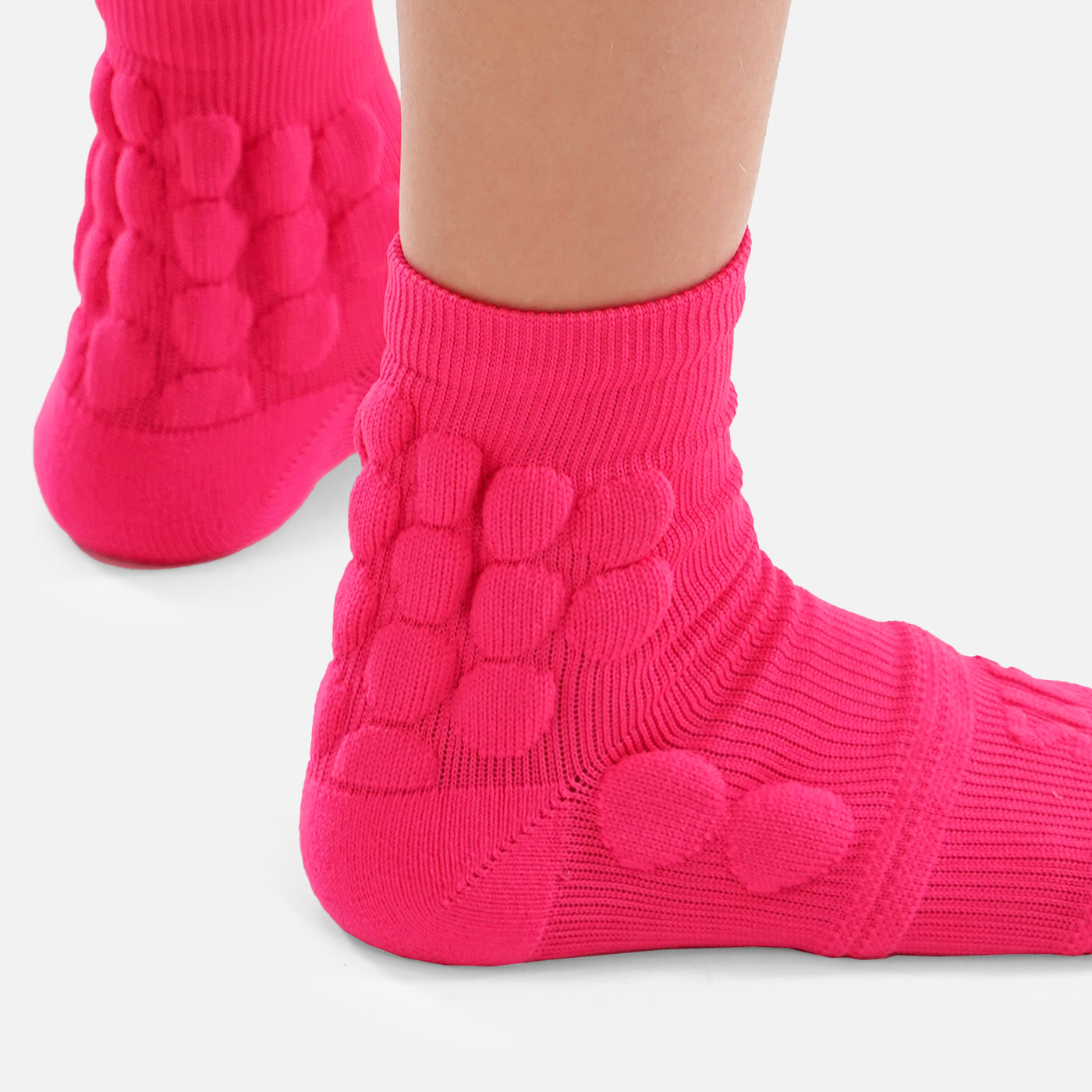 Hue Pink Football Padded Short Kids Socks