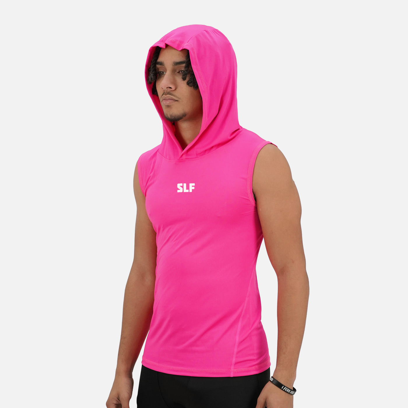 Hue Pink Sleeveless Compression Hoodie