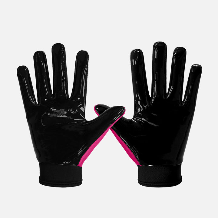 Pink Black Sticky Kids Football Receiver Gloves