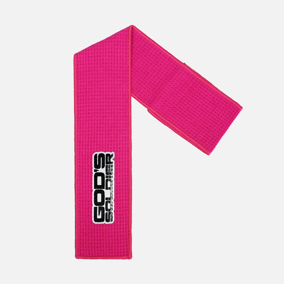 God's Soldier Patch Pink Streamer Football Towel