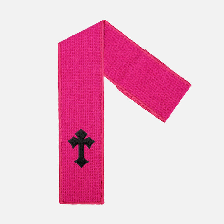 Gothic Cross Black Patch Pink Streamer Football Towel