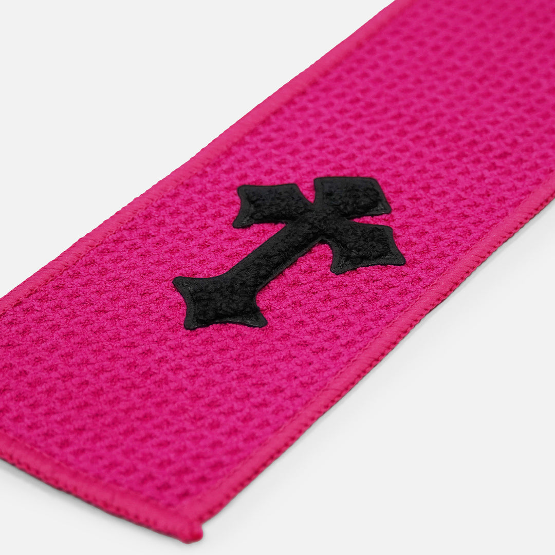 Gothic Cross Black Patch Pink Streamer Football Towel