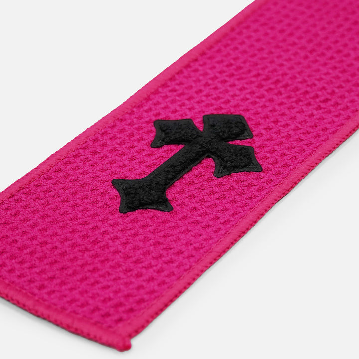 Gothic Cross Black Patch Pink Streamer Football Towel