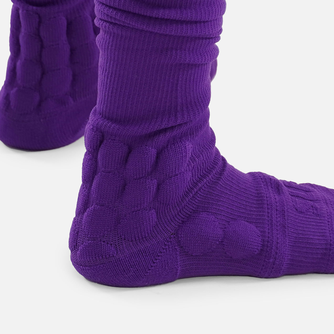Hue Purple Football Padded Long Kids Socks