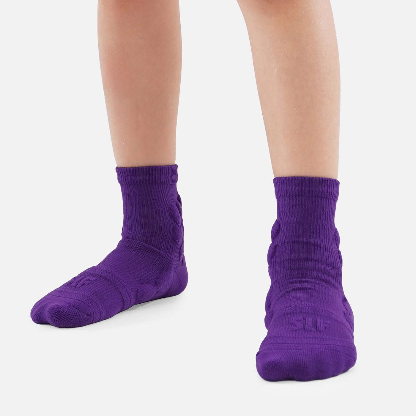 Hue Purple Football Padded Short Kids Socks
