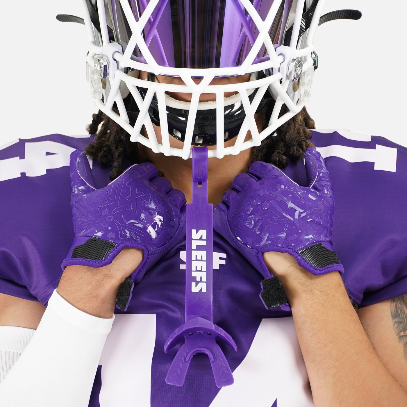 Hue Purple X Football Mouthguard with Logo