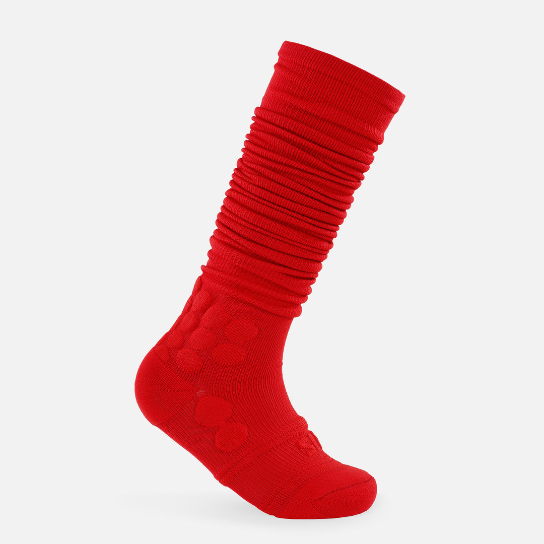 Hue Red Football Padded Long Kids Socks