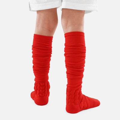 Hue Red Football Padded Long Kids Socks
