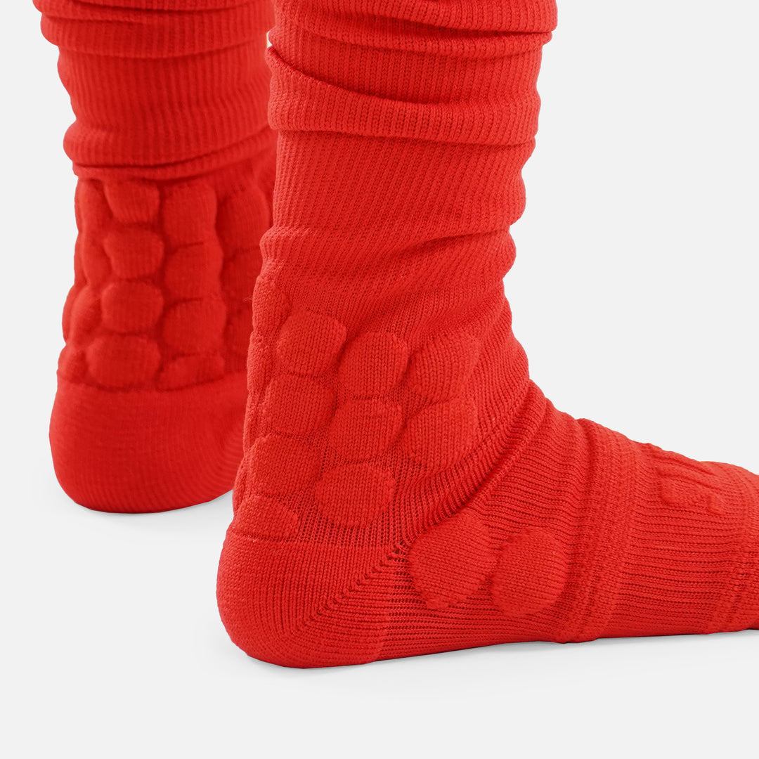 Hue Red Football Padded Long Kids Socks