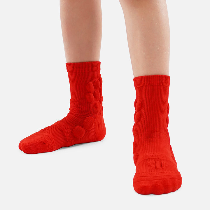 Hue Red Football Padded Short Kids Socks