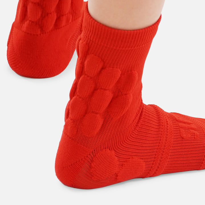 Hue Red Football Padded Short Kids Socks
