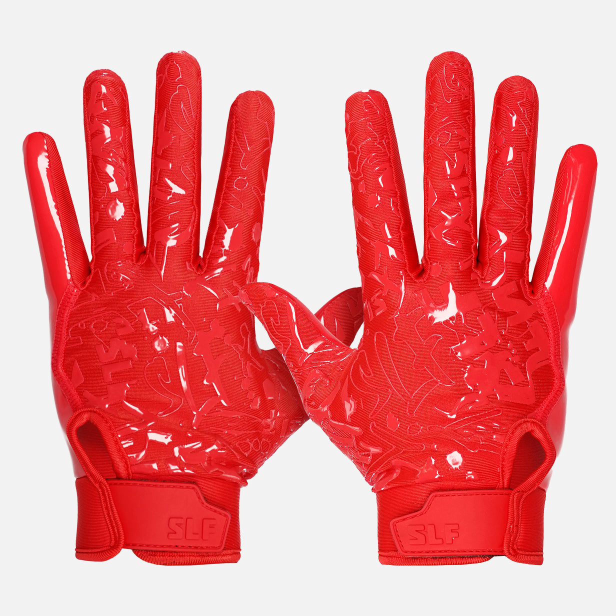 Hue Red Sticky Football Receiver Gloves